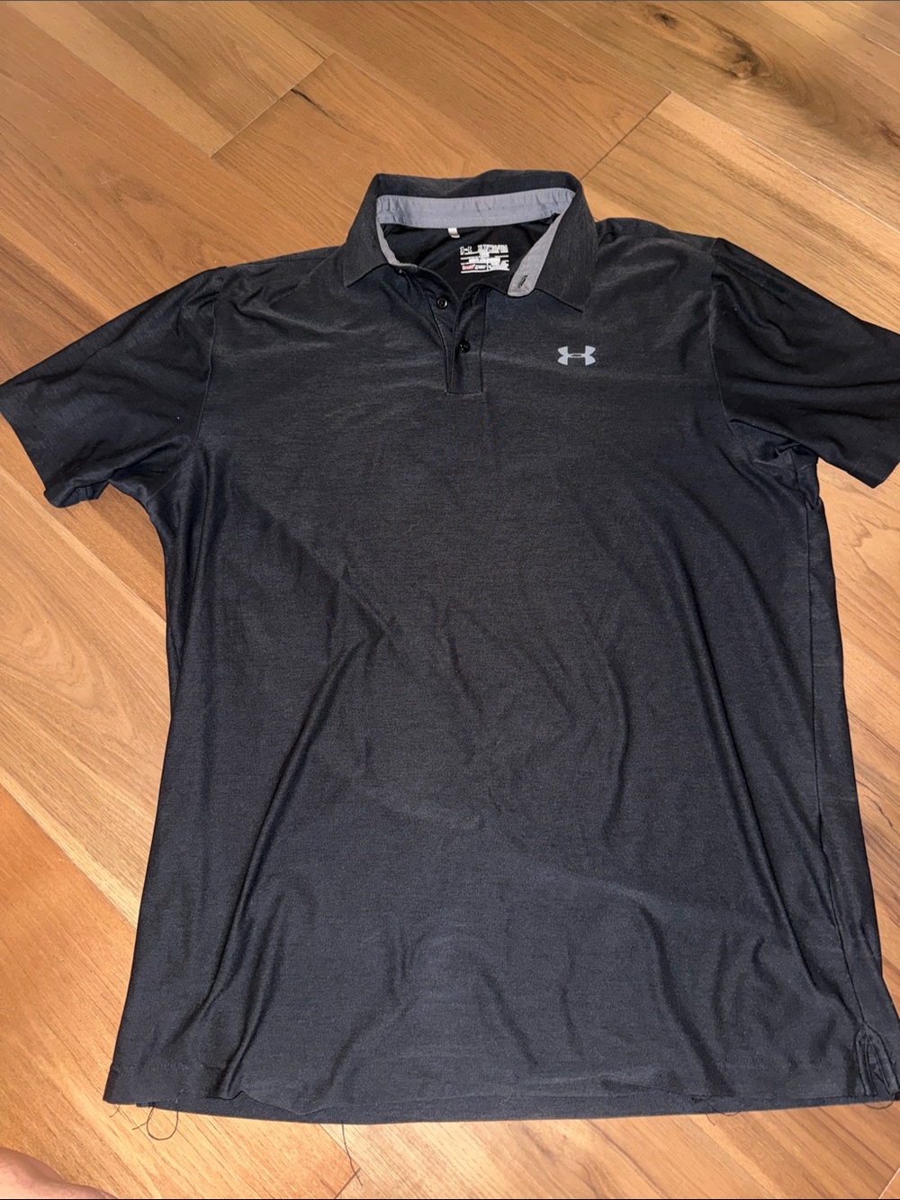 Under Armour Men's Black Polo with Contrast Gray Trim